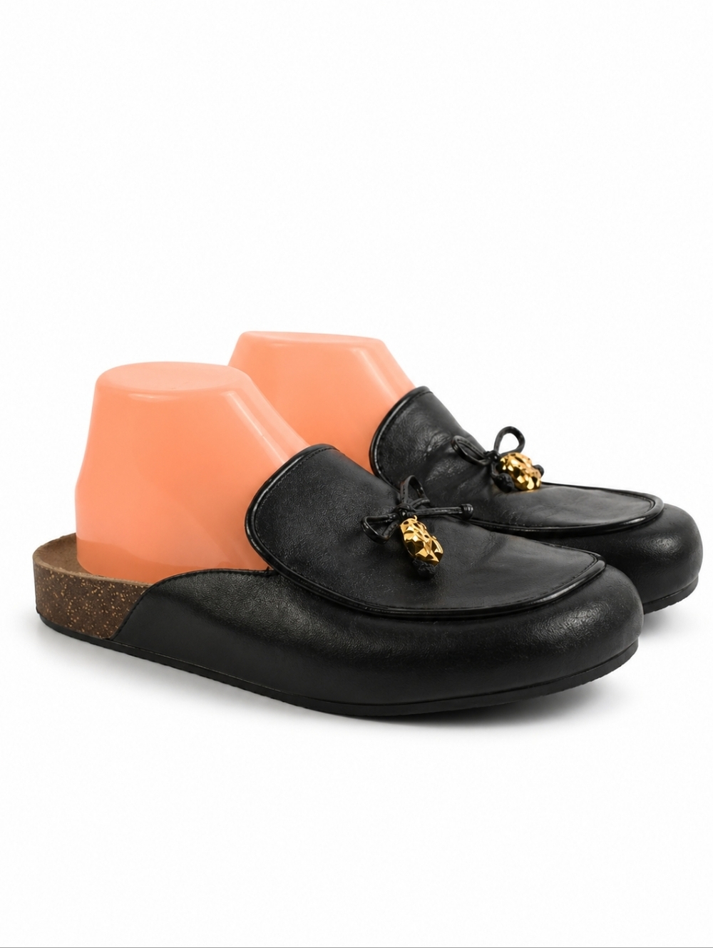 Tory Burch Charm Black Leather Women's Mules Size 9